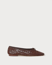 Loeffler Randall - Laundry Woven Ballet Flat - brown - flats - leather