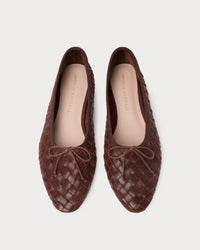 Loeffler Randall - Laundry Woven Ballet Flat - brown - flats - leather