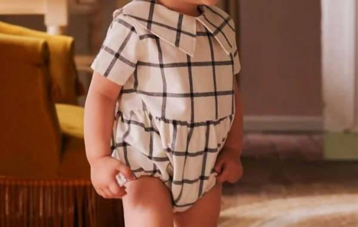 Loir Paris - Checkered Buttoned Romper