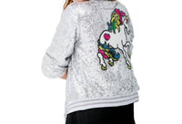 Lola + The Boys - Girl's Unicorn Sequin Bomber Jacket