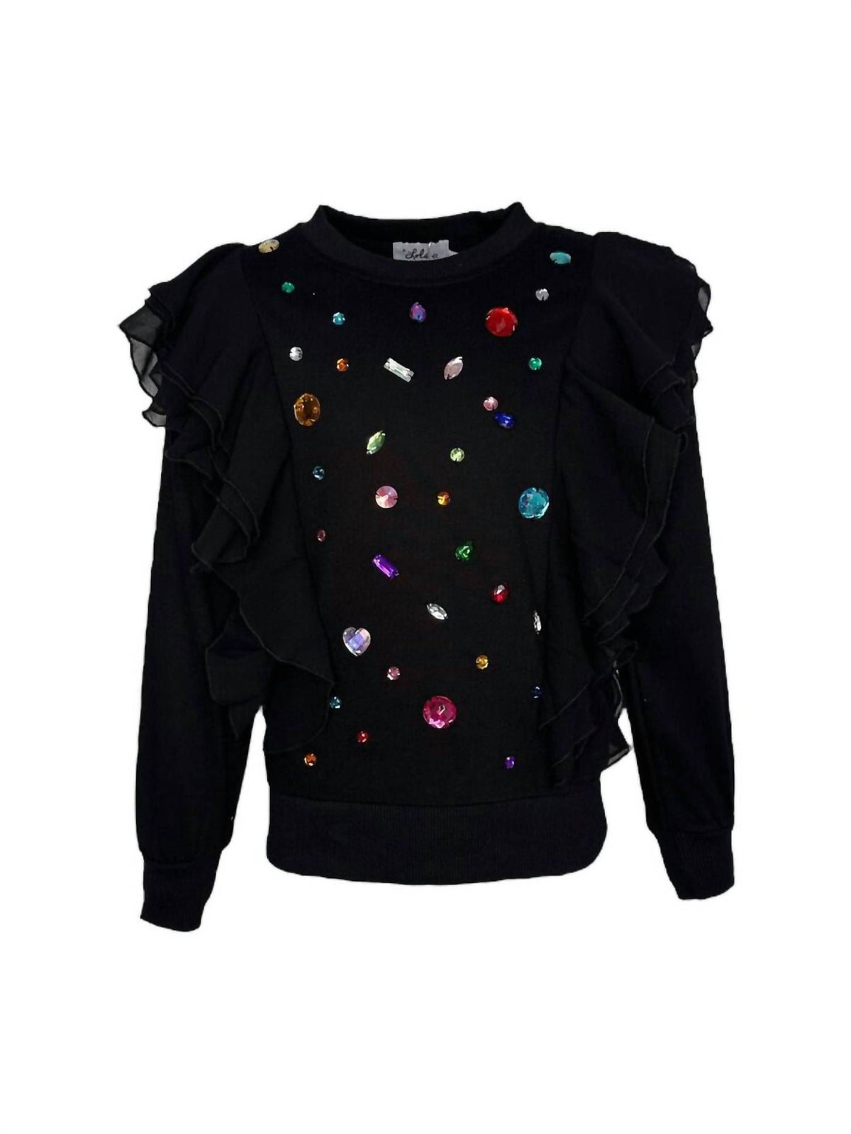 Lola + The Boys - Ruffle Rainbow Gem Shirt
