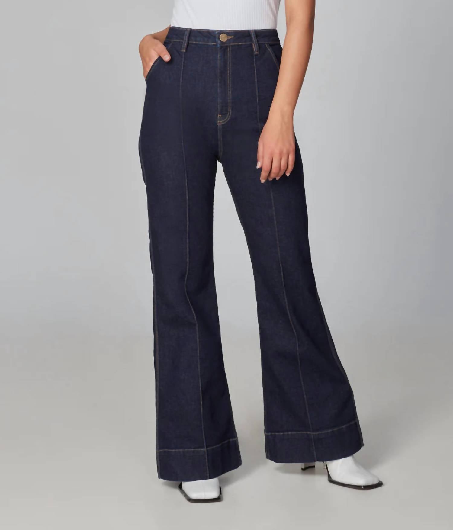 Lola Hats - Stevie High - rise Jean Flare Jeans - blue - clothing - cotton - blend