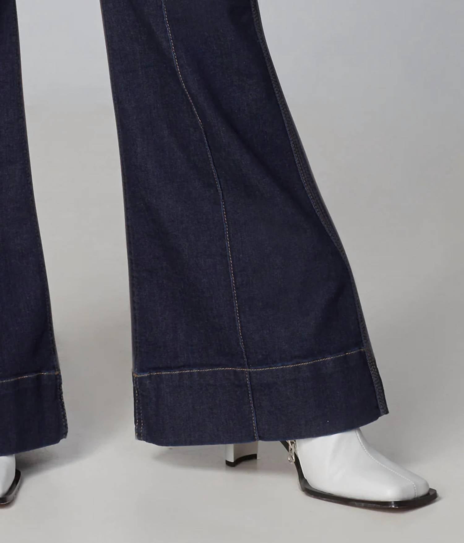 Lola Hats - Stevie High - rise Jean Flare Jeans - blue - clothing - cotton - blend