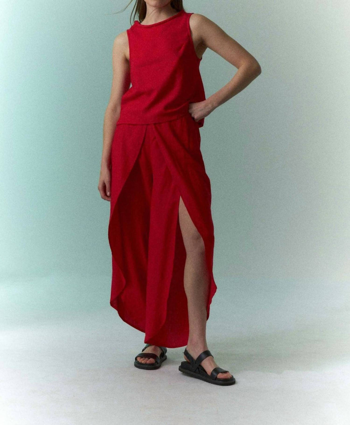 Lolita - Linen Slit Cropped Pants