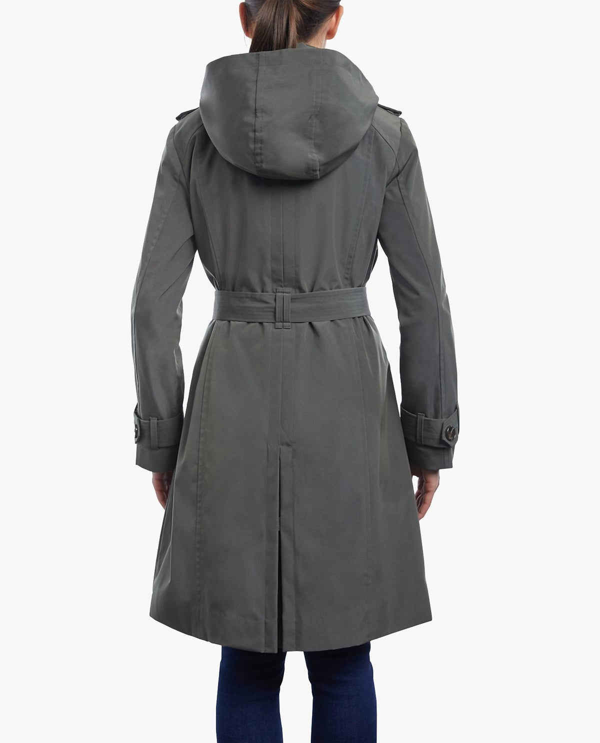 London Fog - Double Breasted Button Front Trench With Belt
