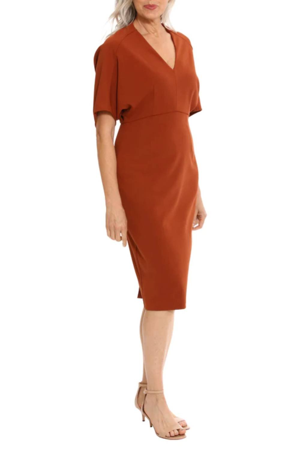London Times - Short Dolman Sleeve Sheath Dress - brown - clothing - dresses