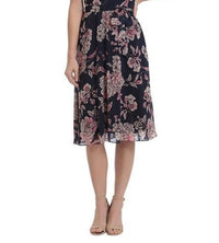 London Times - Twisted Keyhole Floral Midi Dress - blue - clothing - dresses