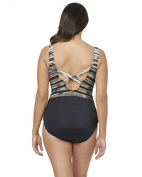 Longitude - Glam Girl X - back One Piece Swimsuit - black - clothing - nylon - blend
