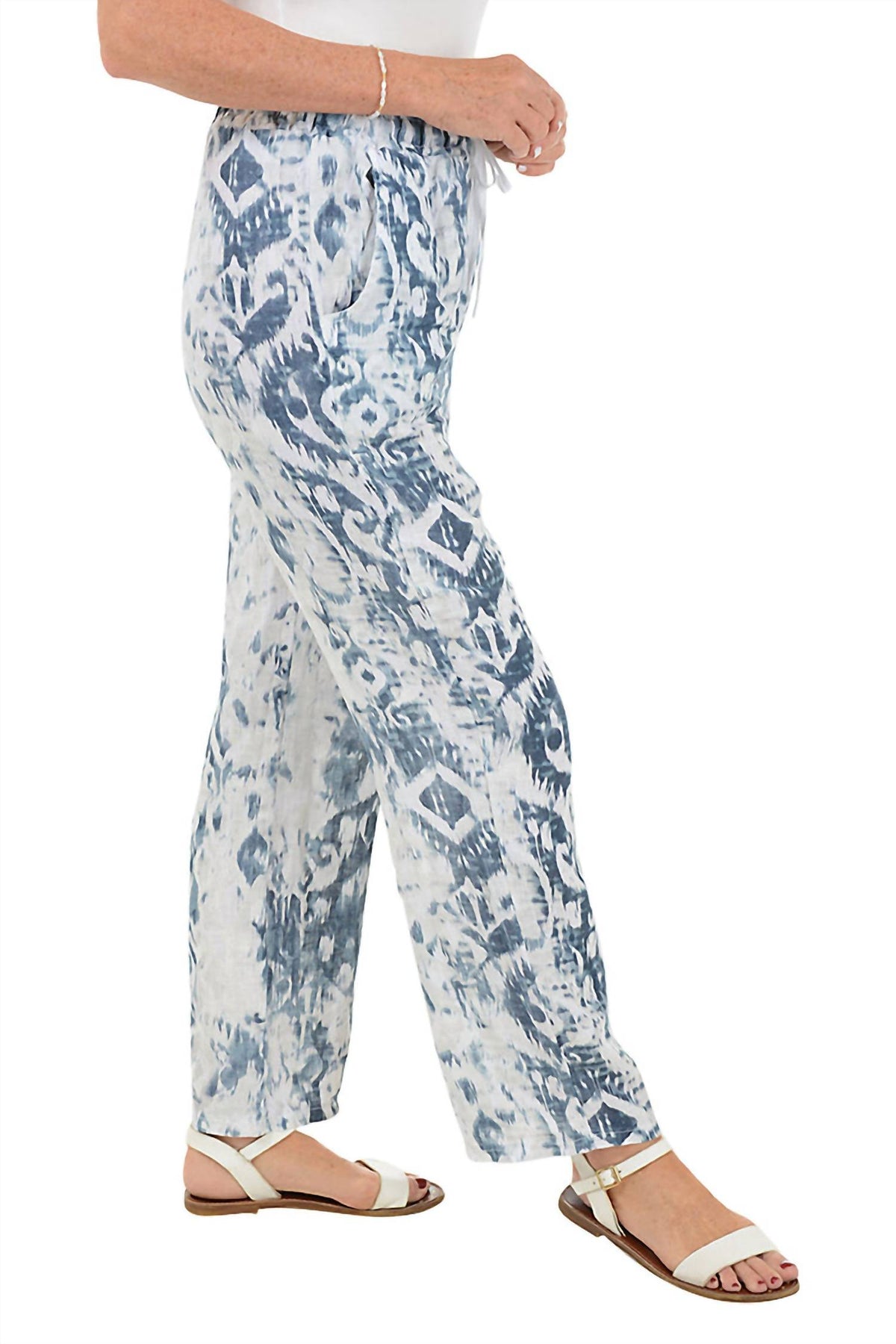 Look Mode Usa - Look Mode Printed Linen Pant