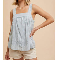 In-Loom - Button Back Smock Tank