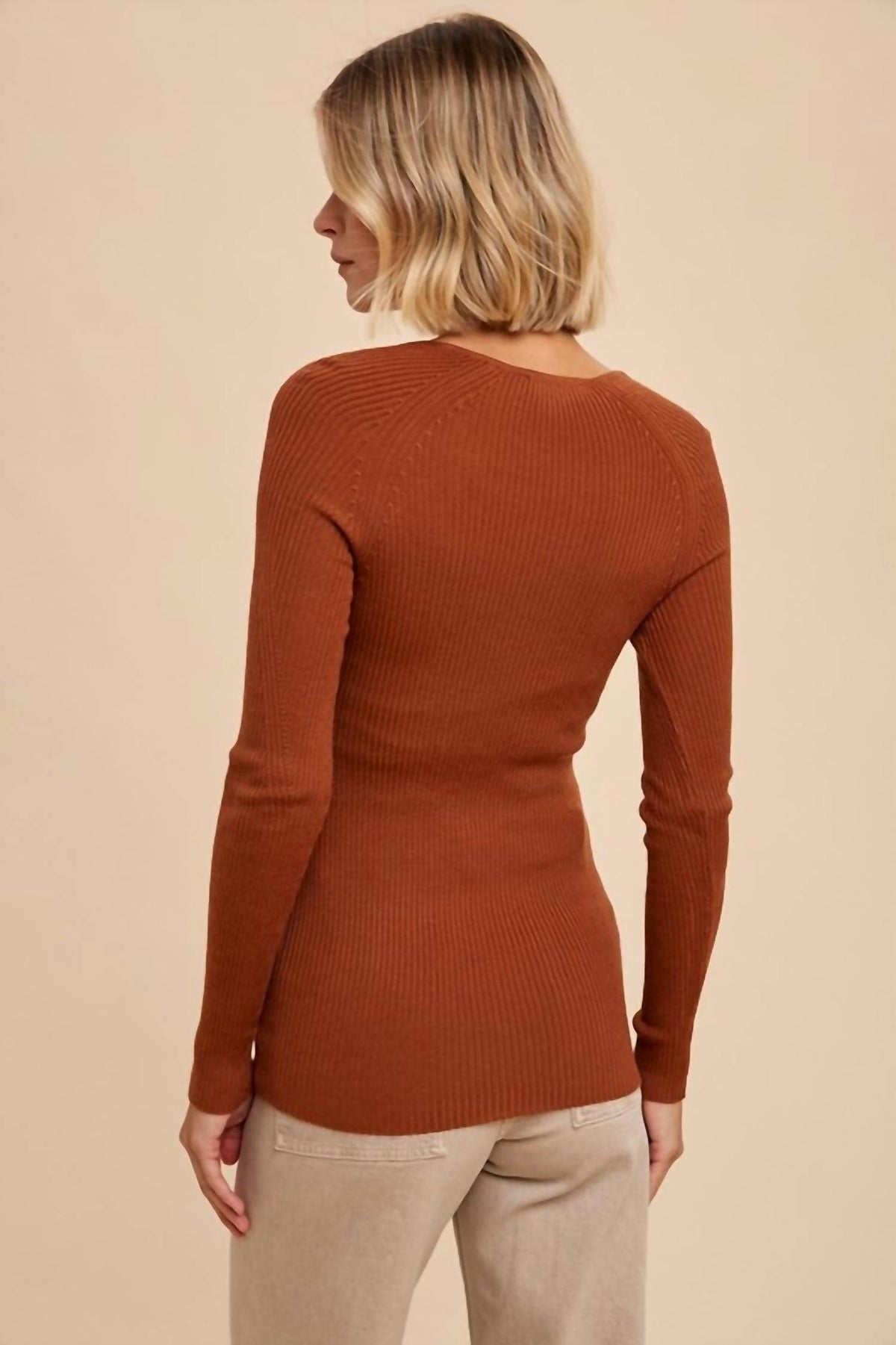 In-Loom - Ribbed Knit Square Neck Top