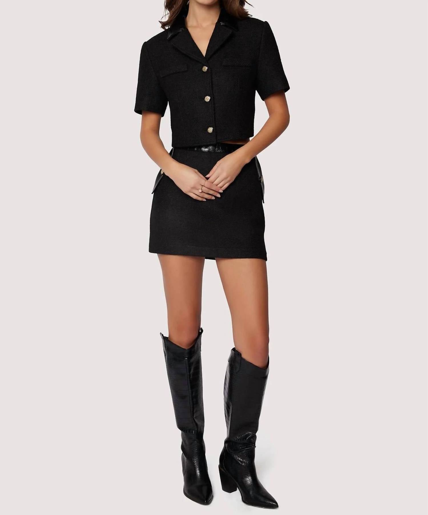 Lost + Wander - ALESSIA MINI SKIRT - black - clothing - mini