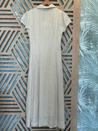 Lost + Wander - Linen Button Up Midi Dress - beige - clothing - dresses