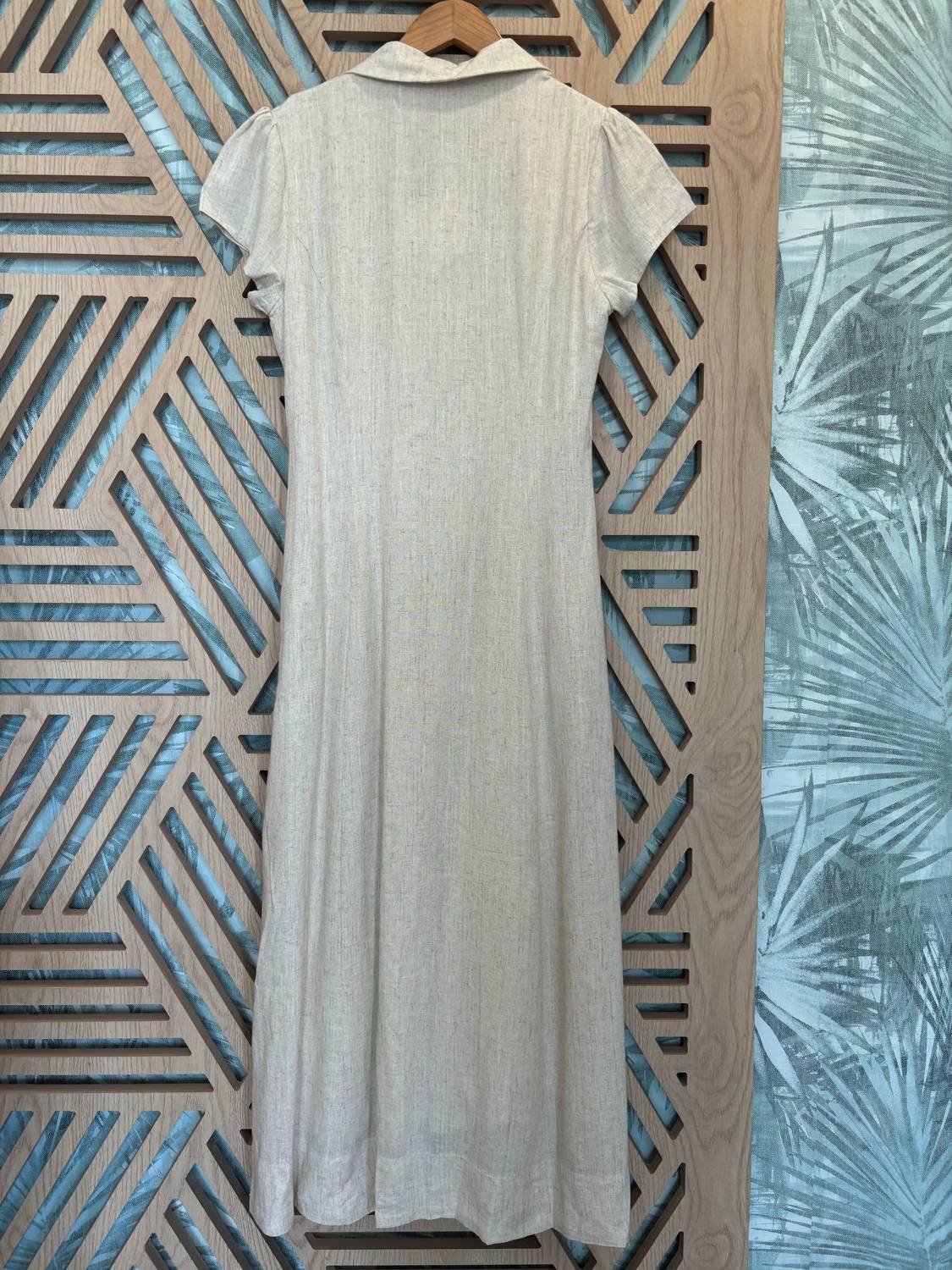 Lost + Wander - Linen Button Up Midi Dress - beige - clothing - dresses