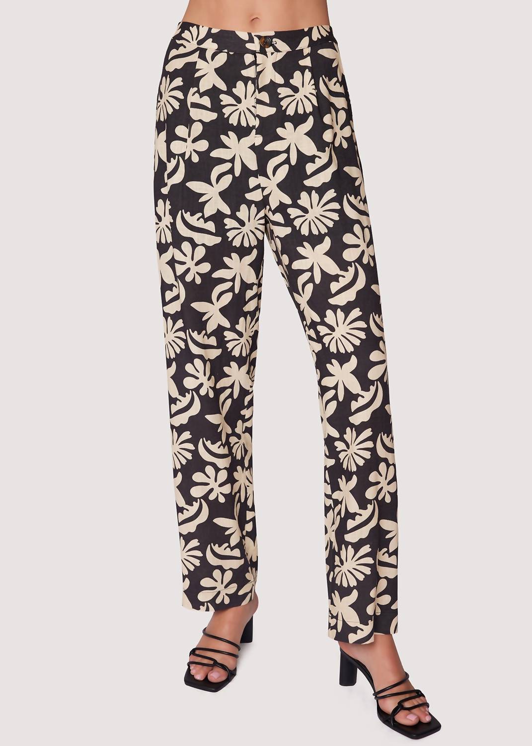 Lost + Wander - TROPIC FLAIR PANTS - black - clothing - floral