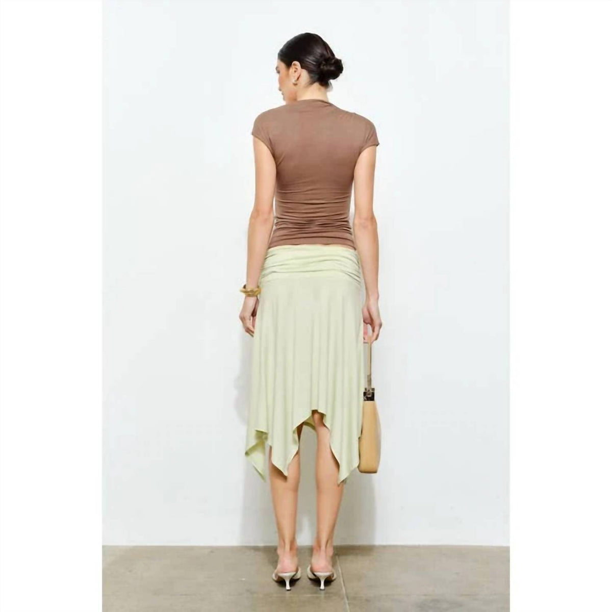 Loucia - Petra Short Sleeve Asymmetrical Draped Top