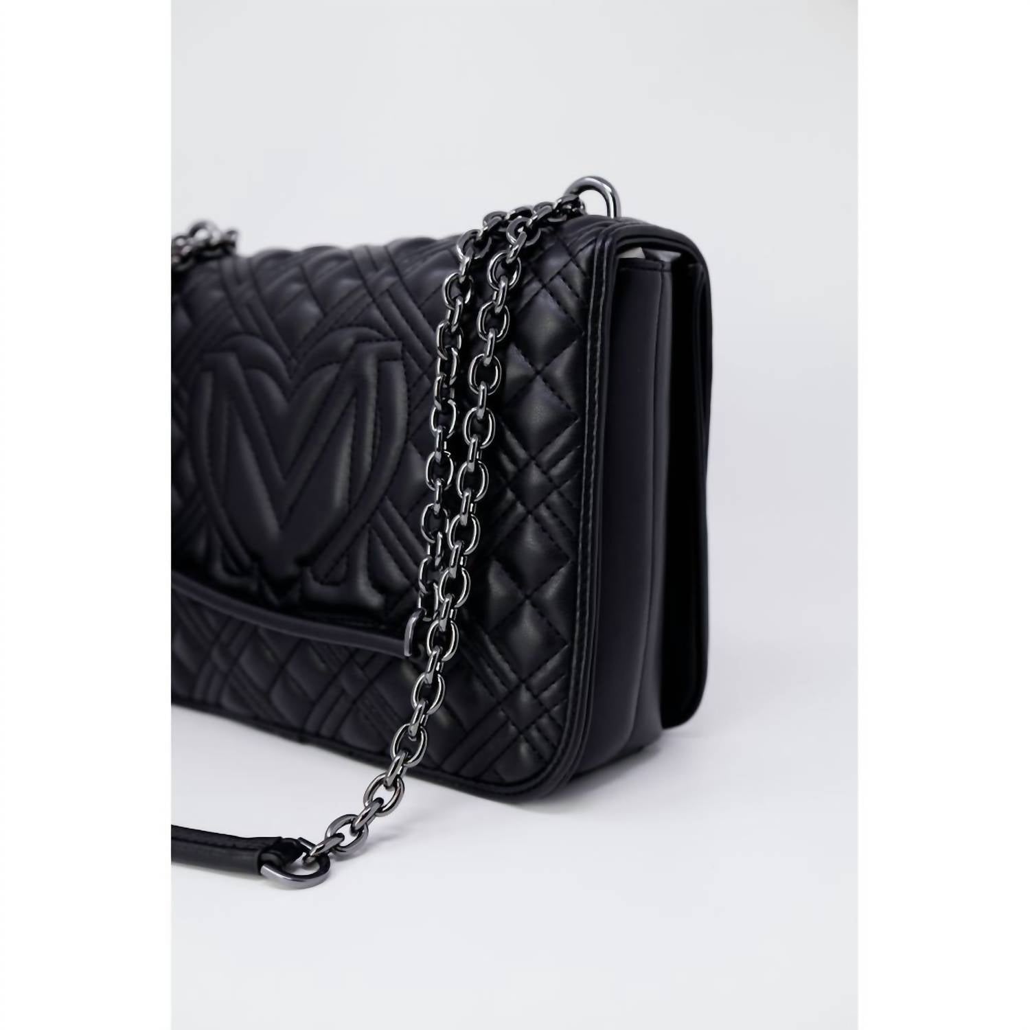 Love Moschino - Women's Bicolor Polyethylene Handbag - bags - black - handbags