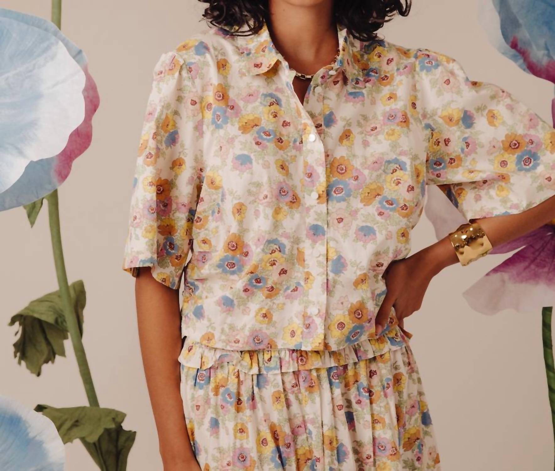 Love The Label - Watercolor Pastel Top - blouses - clothing - cotton - blend