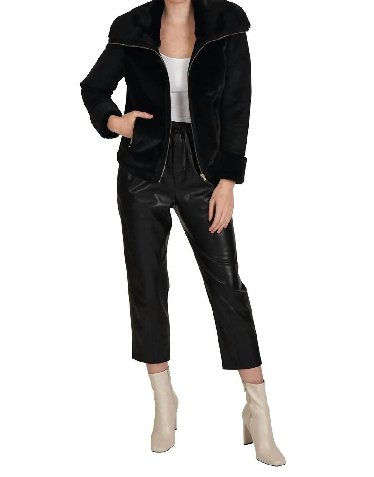 Love Token - Faux Fur Zip Jacket