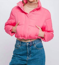 Love Tree - Puffer Jacket With Zipper And Snap Closure