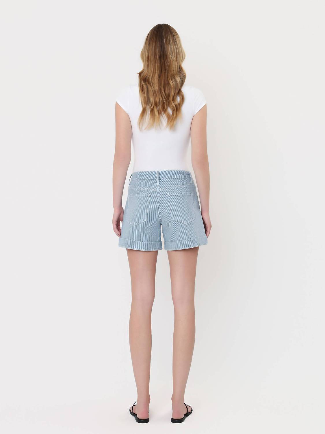 Lovervet - High Rise Striped Cuff Short