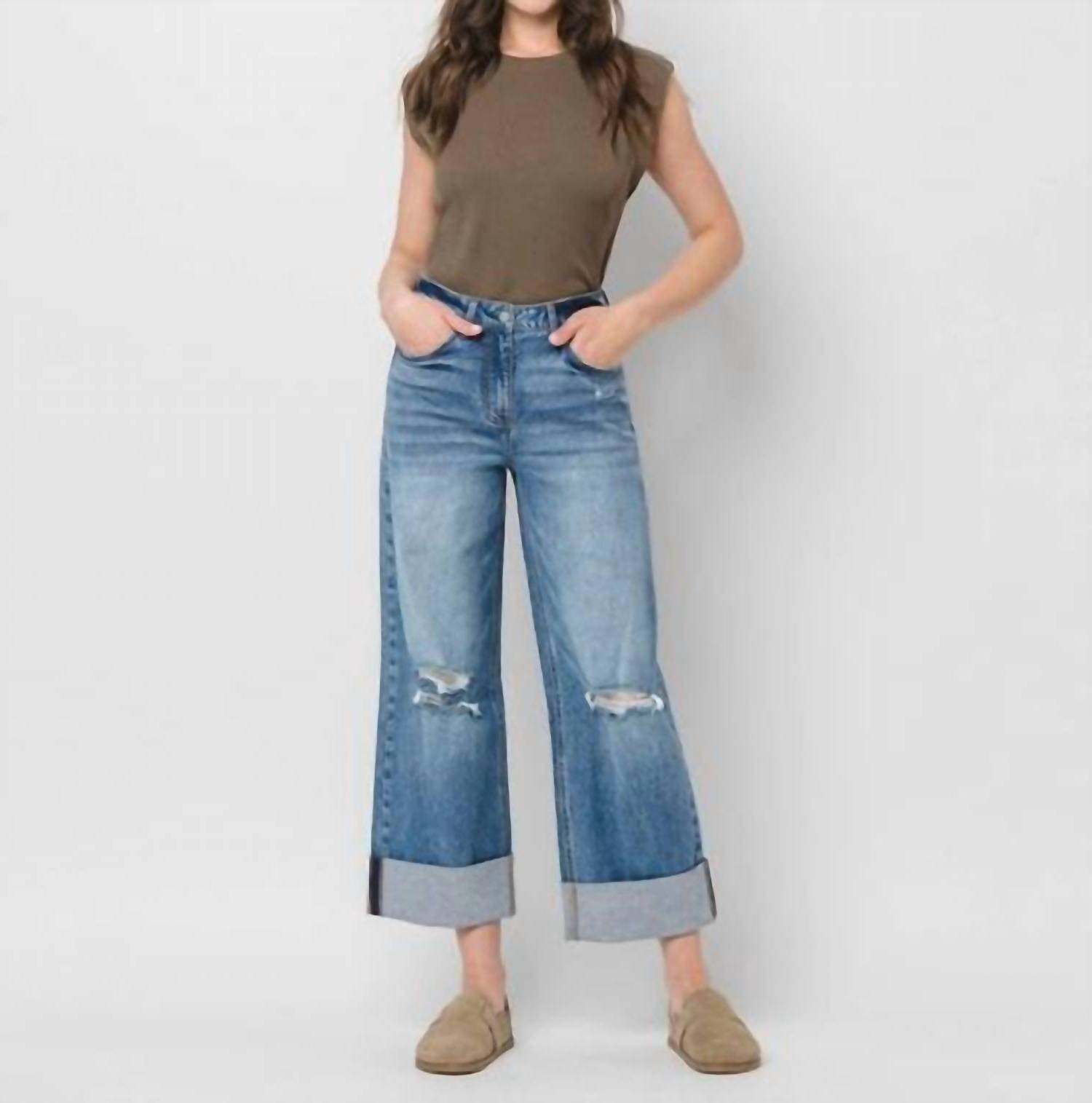 Lovervet - Rosy Baggy Wide Jeans - blue - clothing - cotton - blend