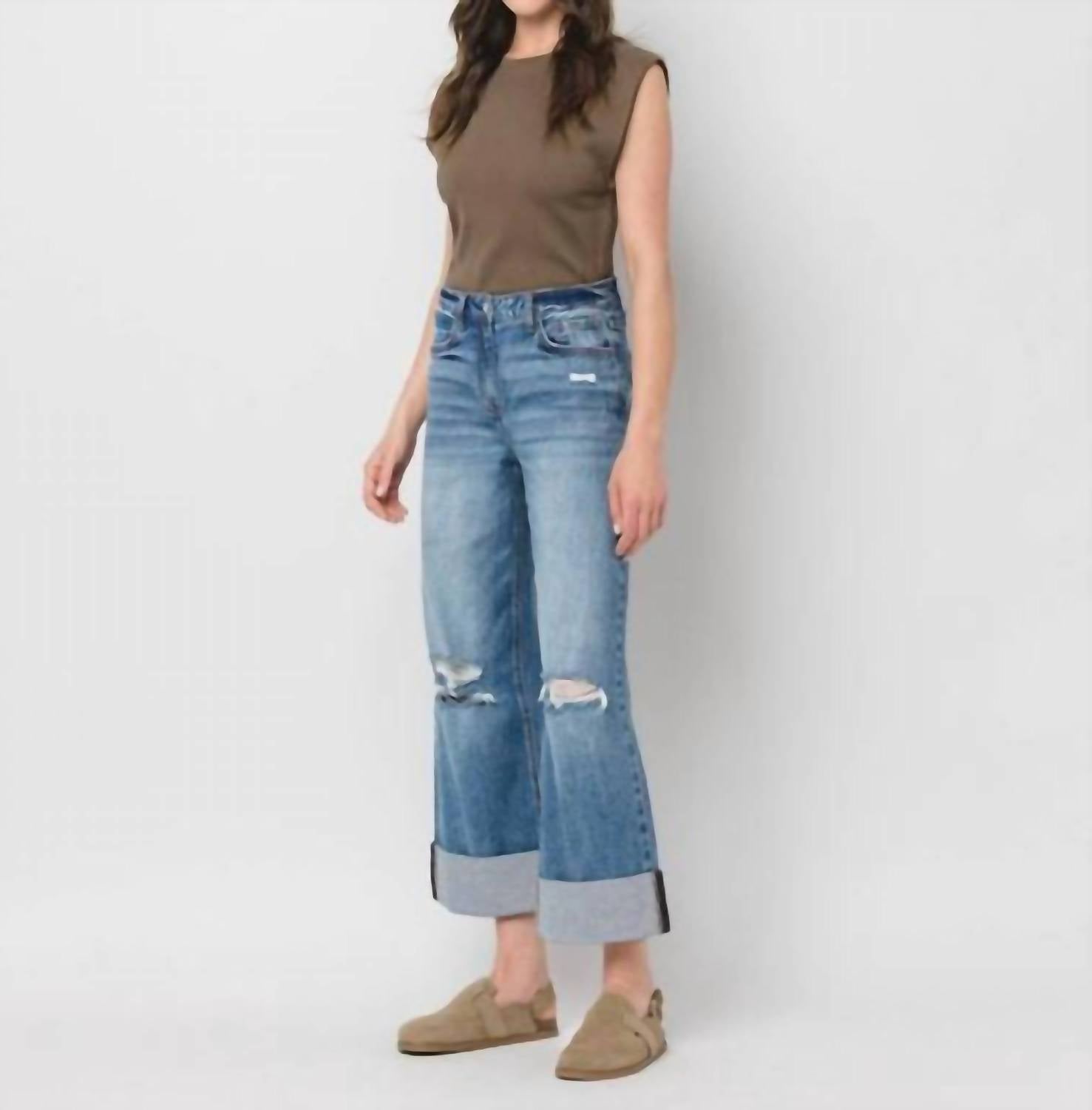 Lovervet - Rosy Baggy Wide Jeans - blue - clothing - cotton - blend