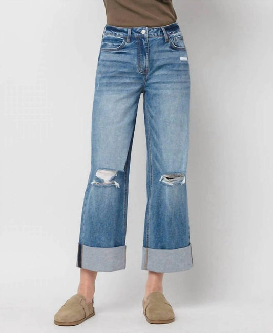 Lovervet - Rosy Baggy Wide Jeans - blue - clothing - cotton - blend