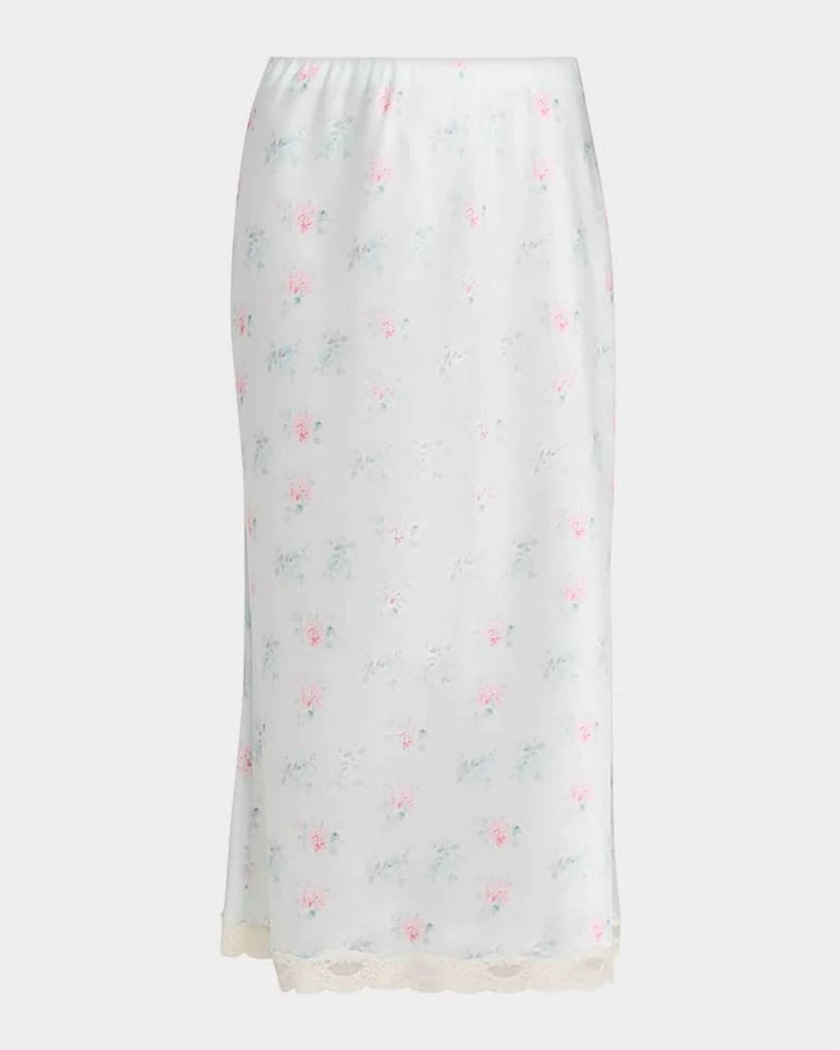 Loveshackfancy - Castle Floral Satin Midi Skirt