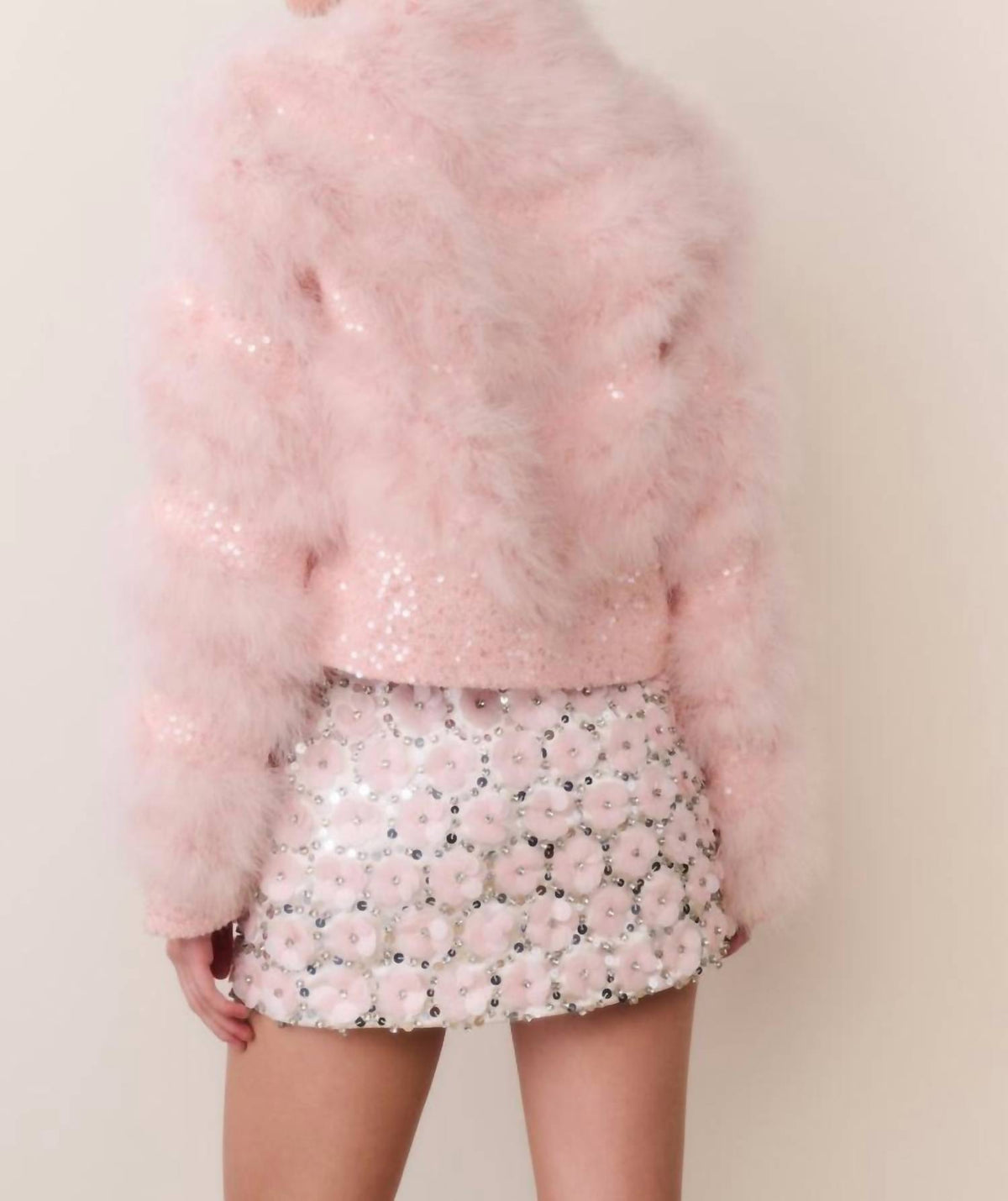 Loveshackfancy - Curran Feather & Sequin Jacket
