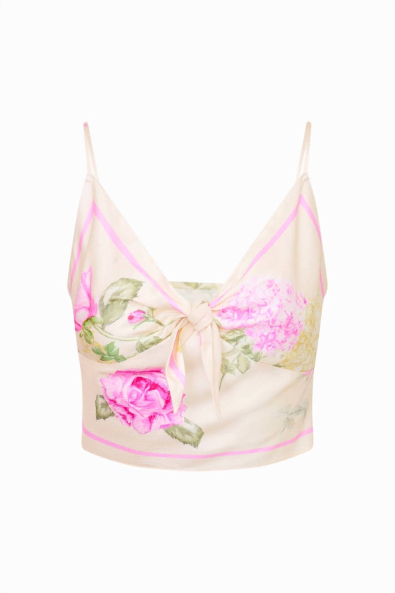 Loveshackfancy - Emeraine Satin Top - clothing - crop - tops - floral