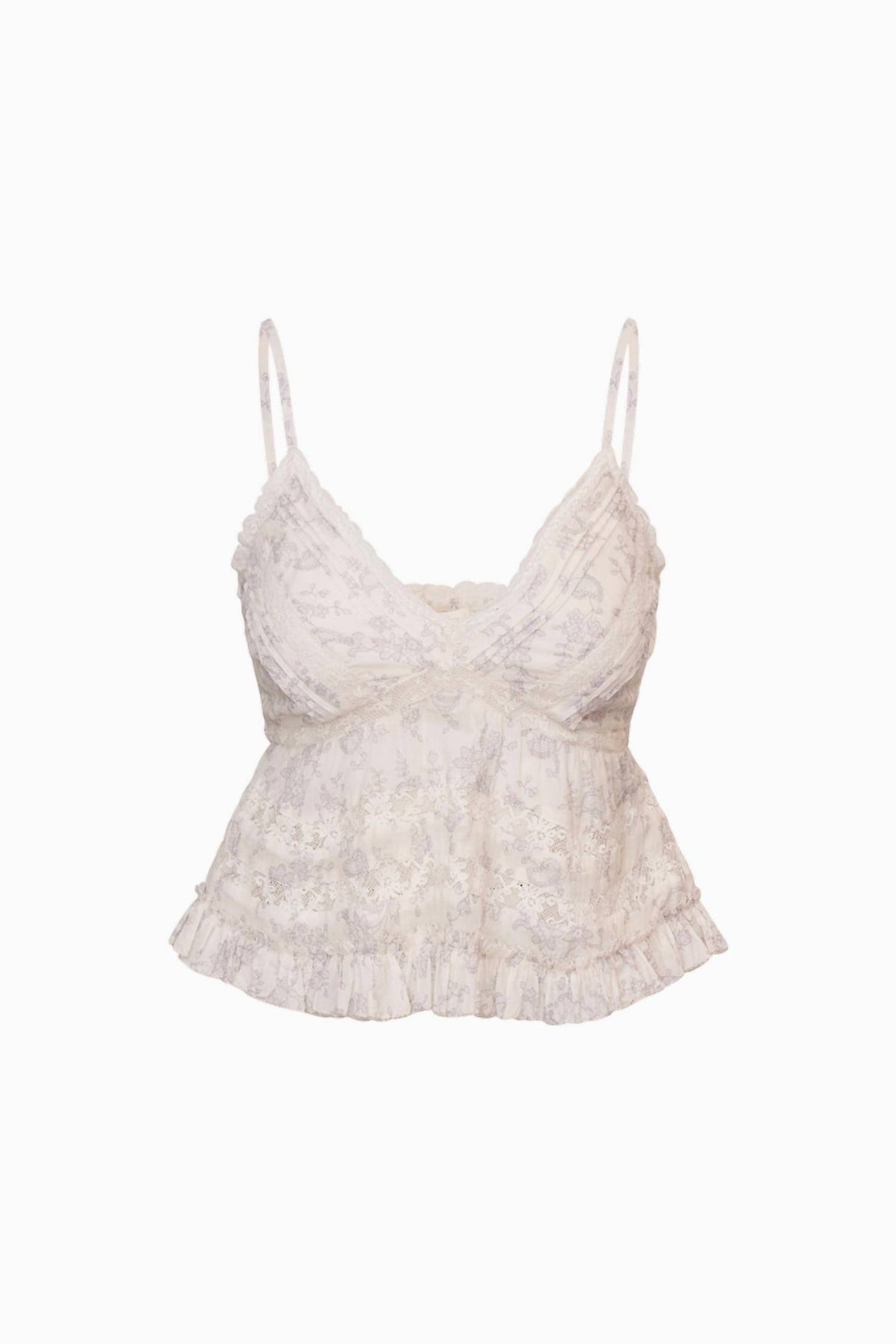 Loveshackfancy - Faelith Lace Printed Cotton Top