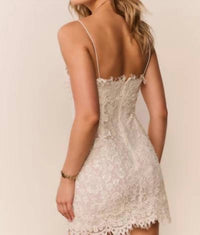 Loveshackfancy - Jetta Sequin Lace Mini Dress