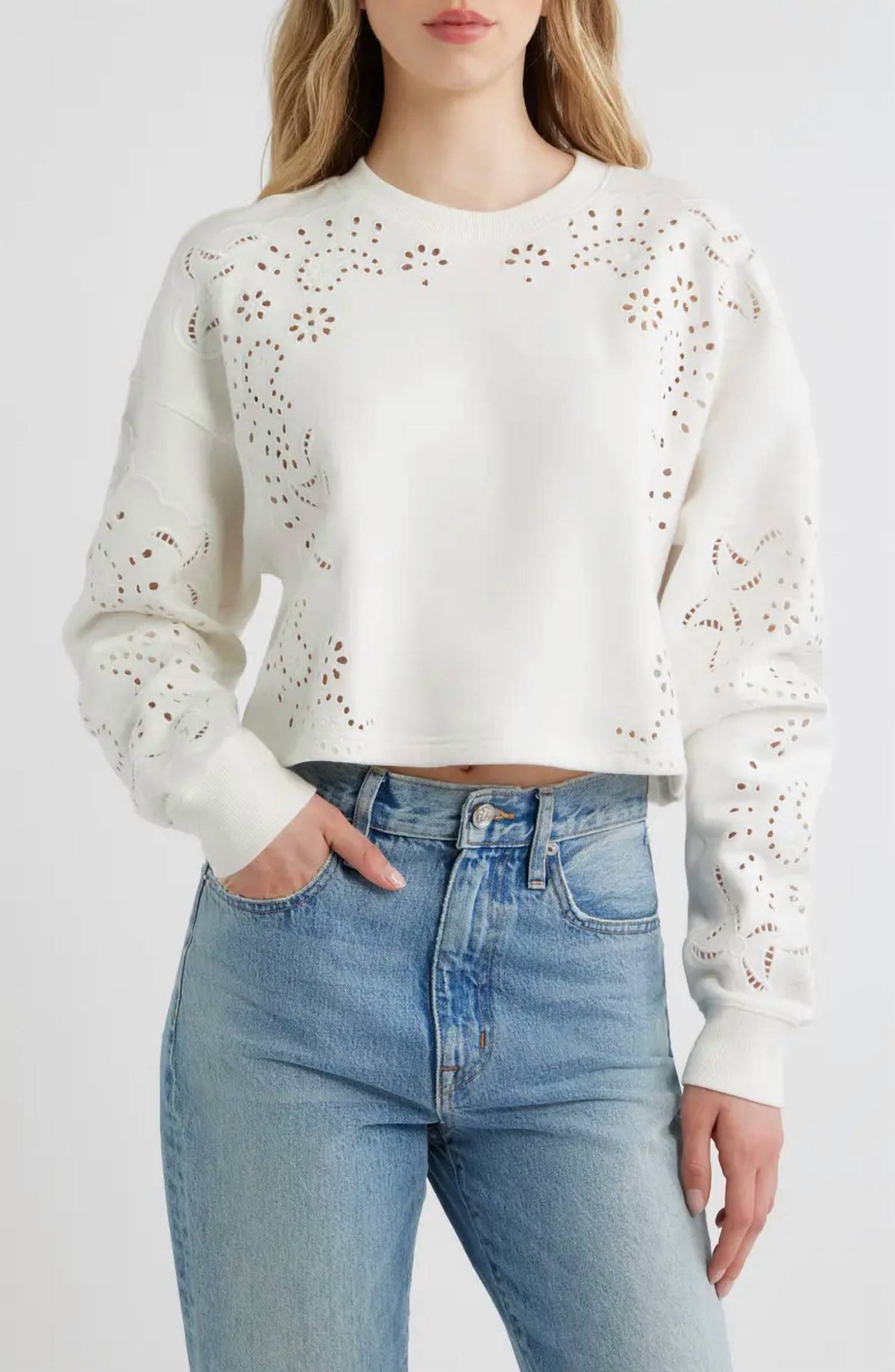 Loveshackfancy - Lalo Eyelet Sweatshirt