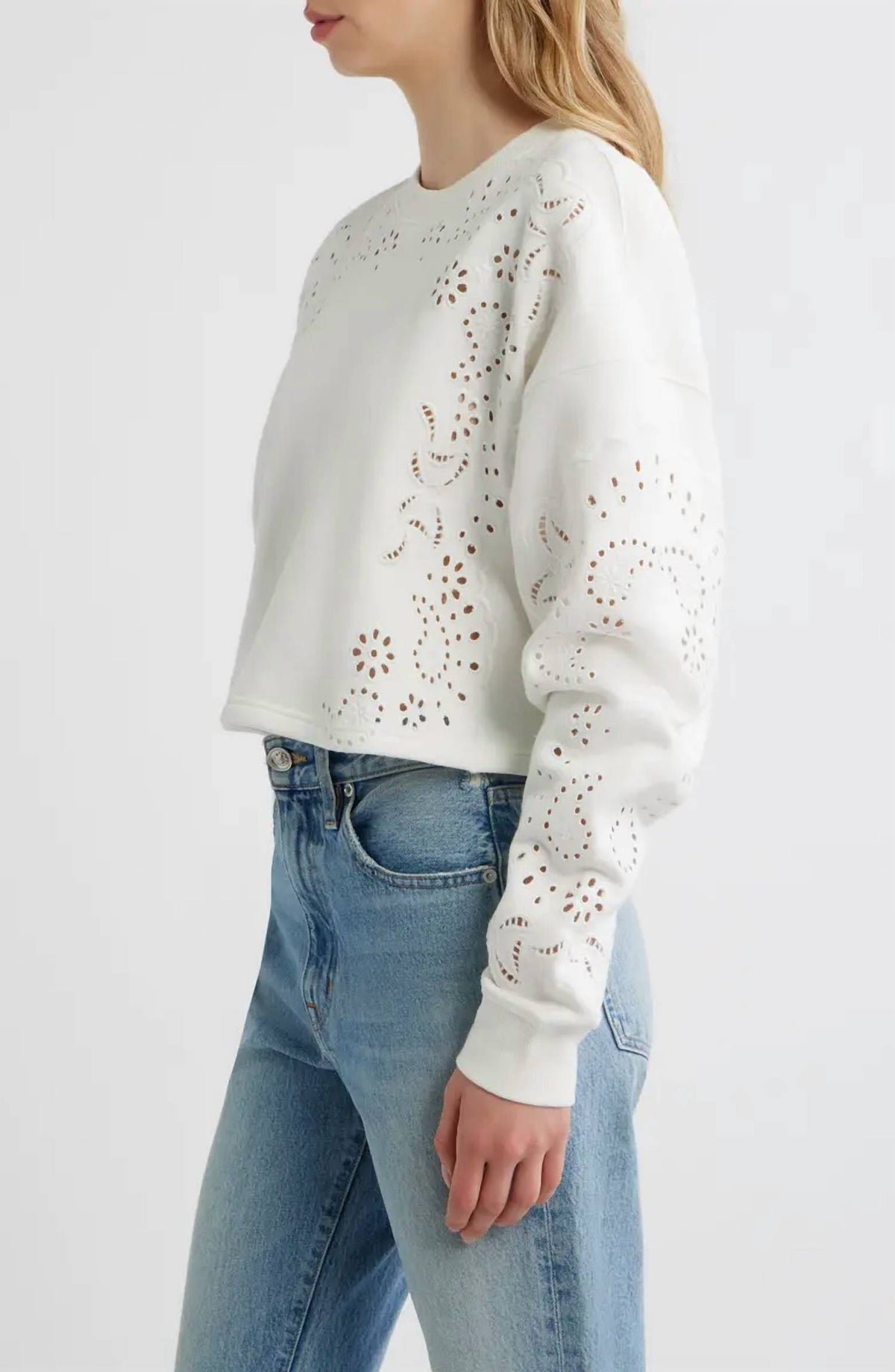 Loveshackfancy - Lalo Eyelet Sweatshirt