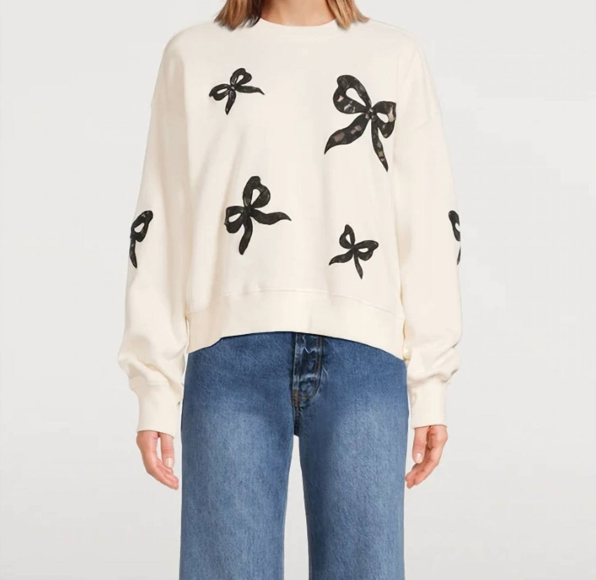 Loveshackfancy - Linetta Lace Bow Sweatshirt