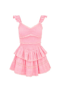 Loveshackfancy - Lovine Smocked Mini Dress - clothing - cotton - dresses