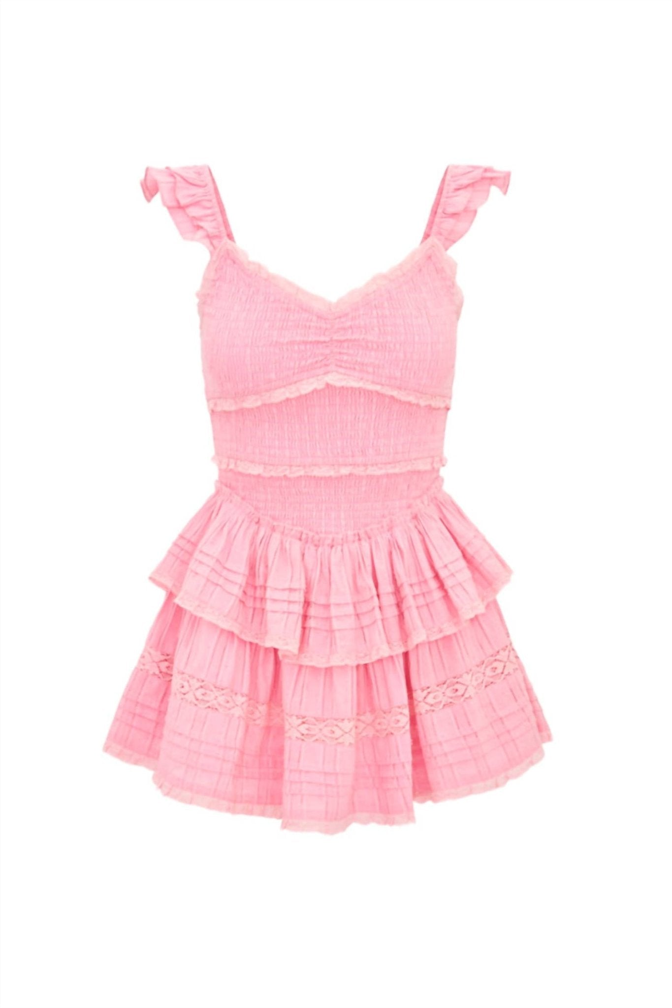 Loveshackfancy - Lovine Smocked Mini Dress - clothing - cotton - dresses