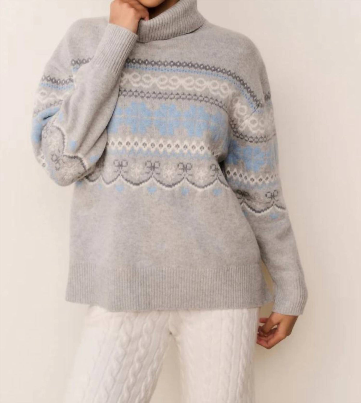 Loveshackfancy - Mirin Wool Fairisle Turtleneck Top