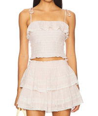 Loveshackfancy - Renada Gingham Eyelet Top
