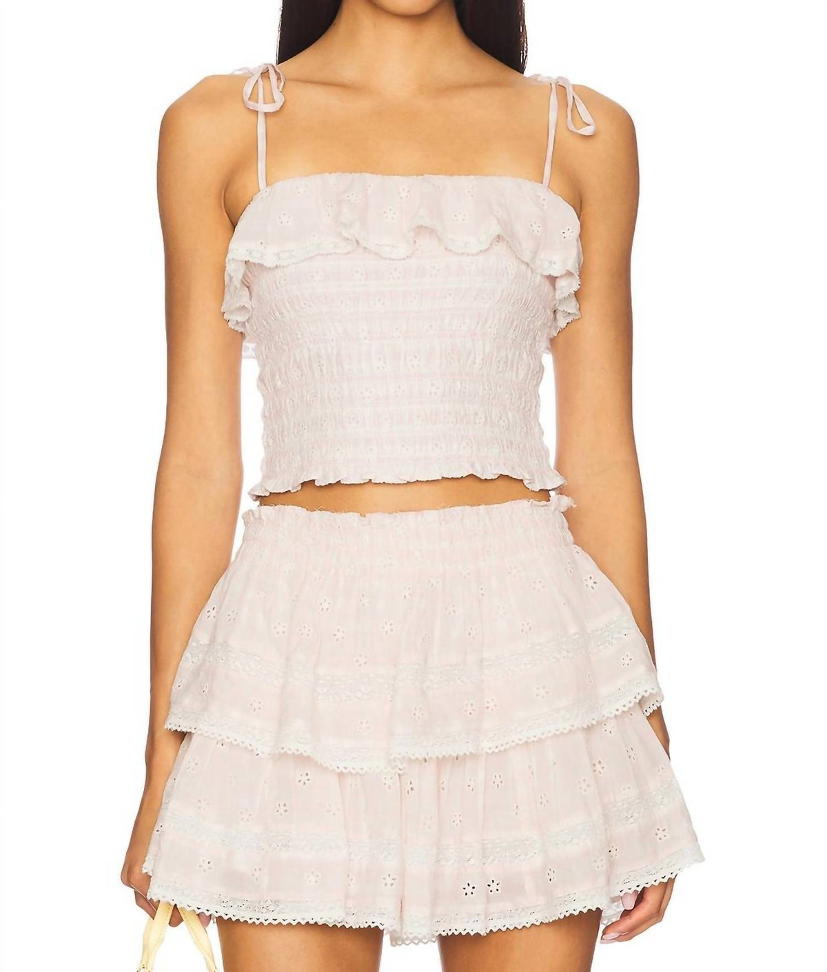 Loveshackfancy - Renada Gingham Eyelet Top