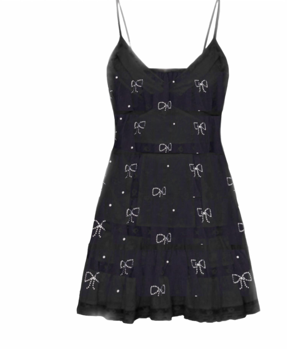 Loveshackfancy - Solbina Crystal Bow Cotton Mini Dress