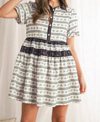 Lovesoft - Boho Floral Striped Dress
