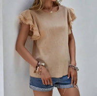 Lovesoft - Ruffle Sleeve Pom Pom Top