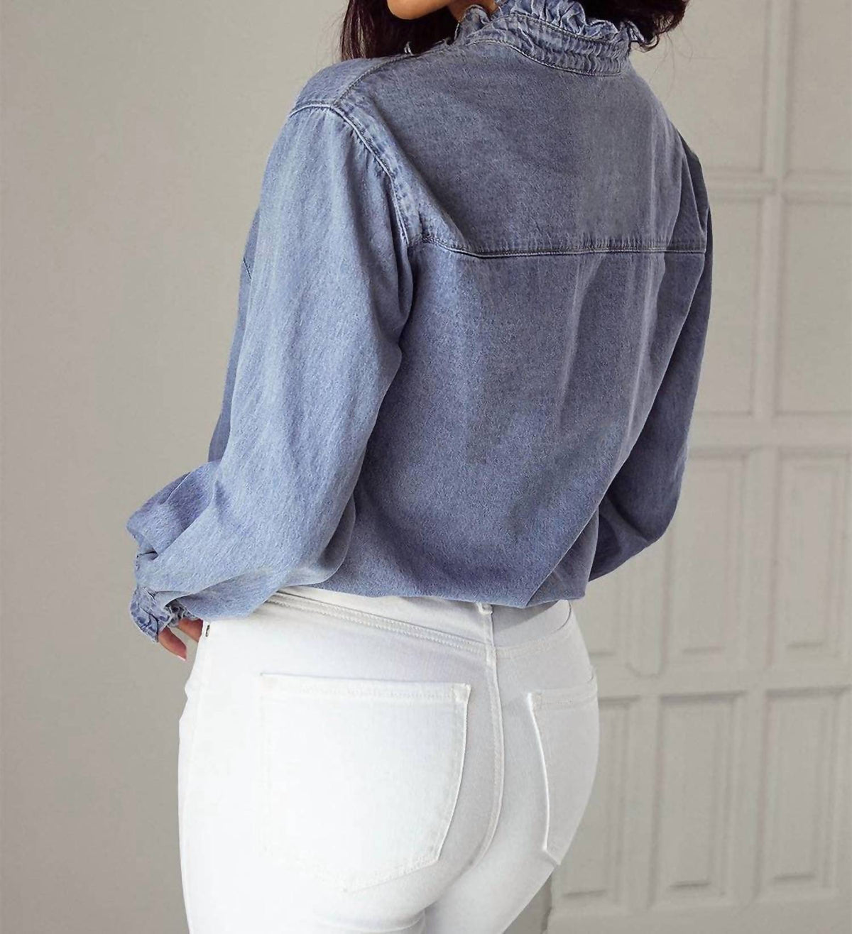 Lovesoft - Ruffled Denim Blouse