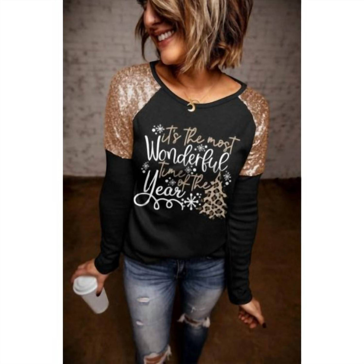 Lovesoft - Sequin Holiday Top
