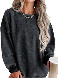 Lovesoft - Solid Ribbed Knit Pullover Sweatshirt