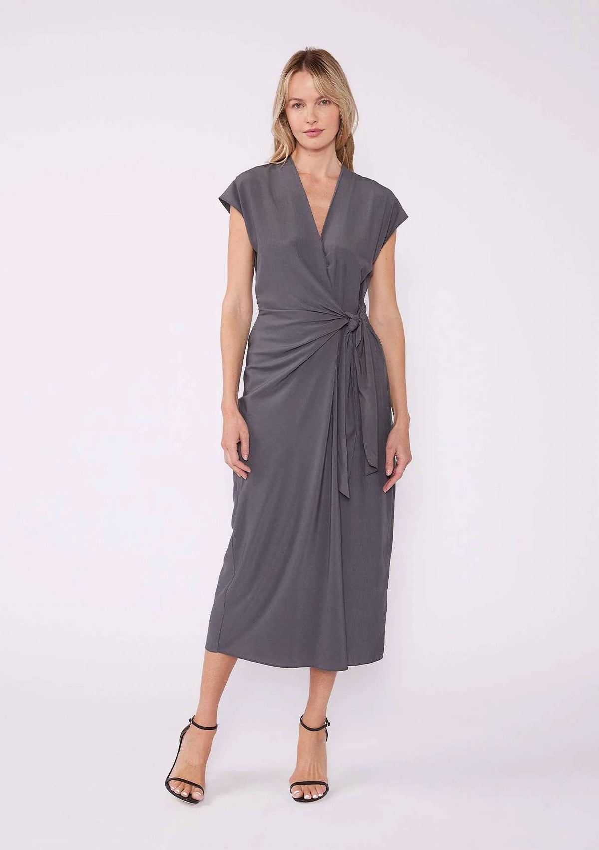 Lovestitch - Cap Sleeve Midi Wrap Dress