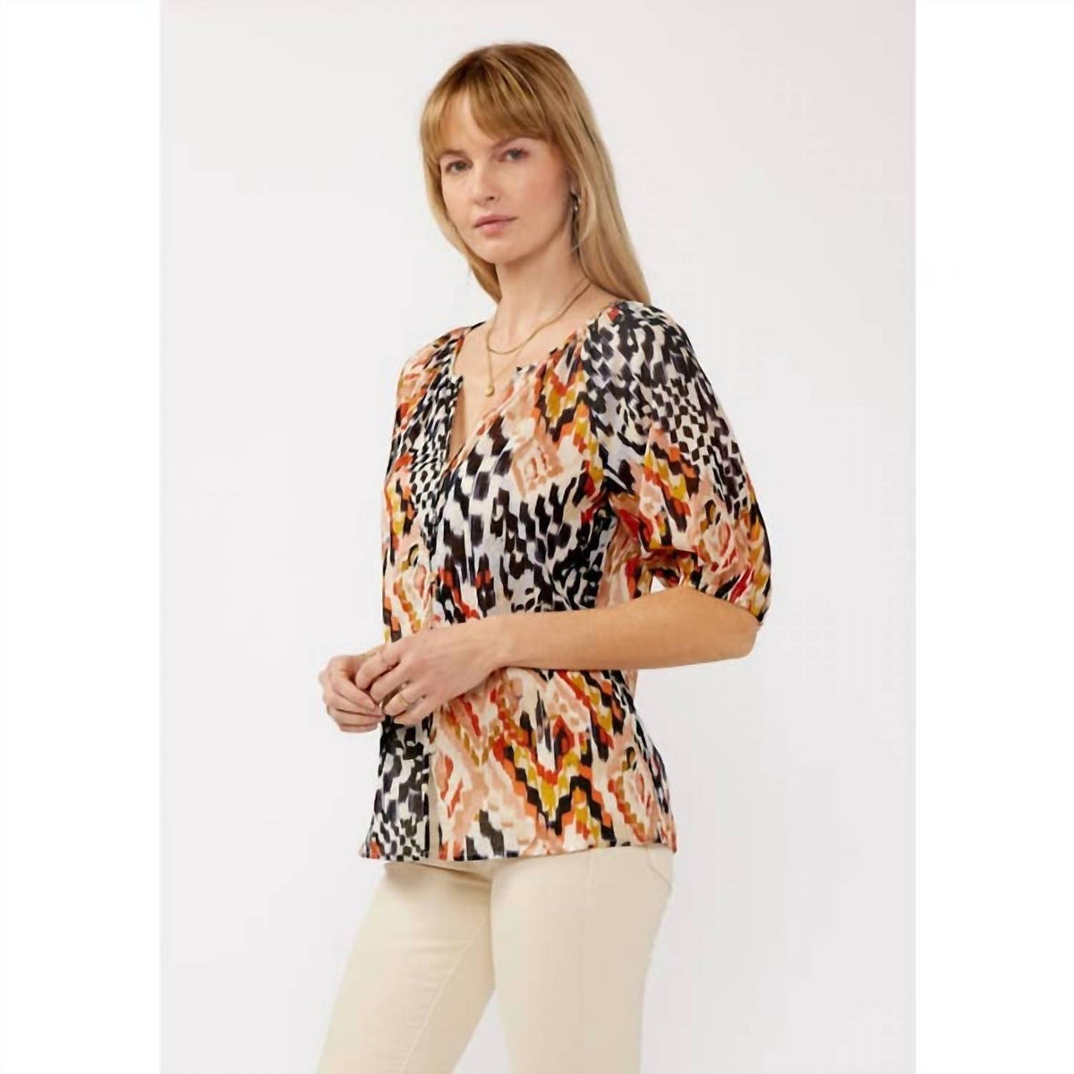 Lovestitch - Puff Sleeve Button Down Top