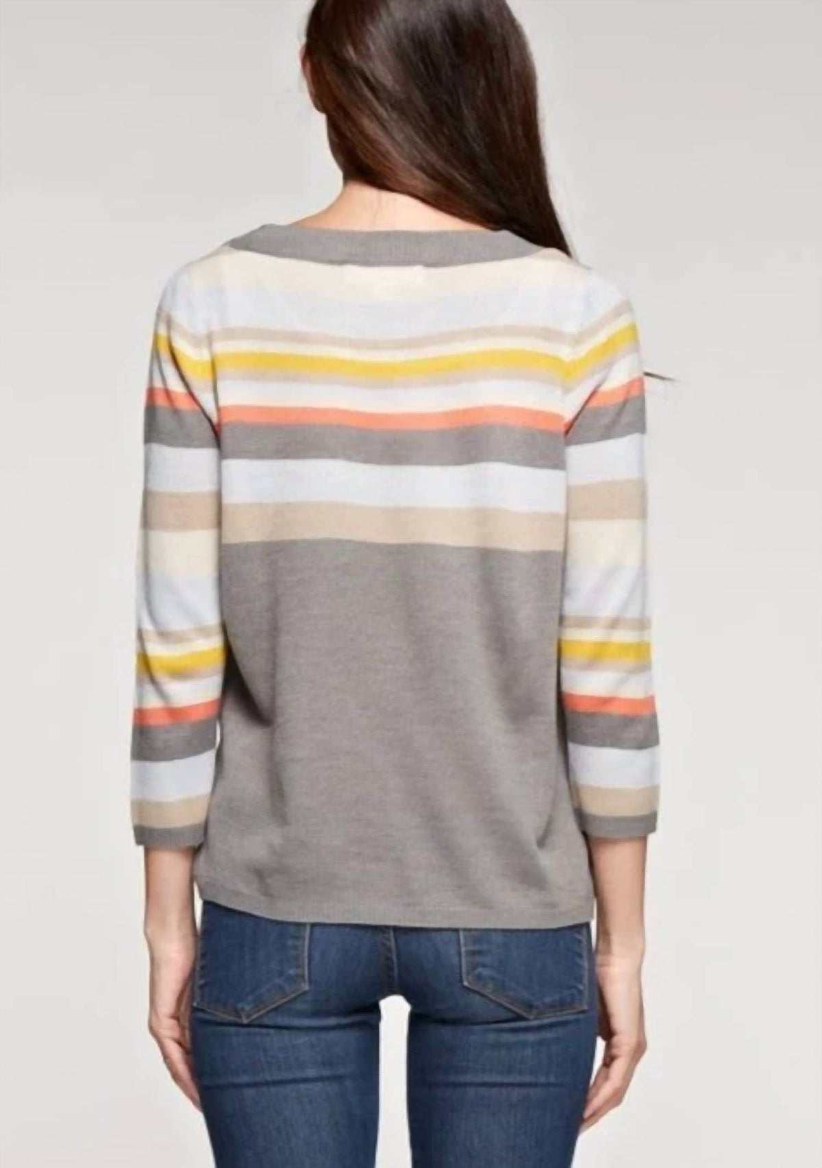 Lovestitch - Retro Pullover Striped Crewneck Sweater